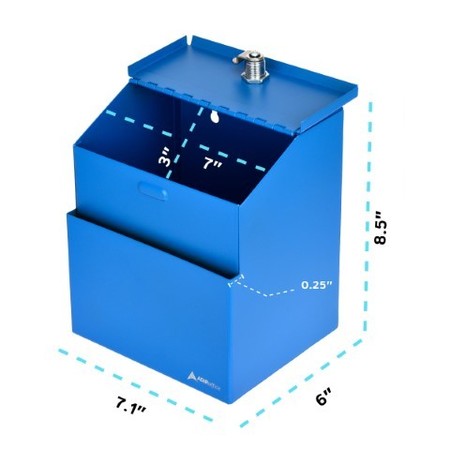 Adiroffice Wall Mountable Steel Locking Suggestion Box, Blue, PK2 ADI631-01-BLU-2pk